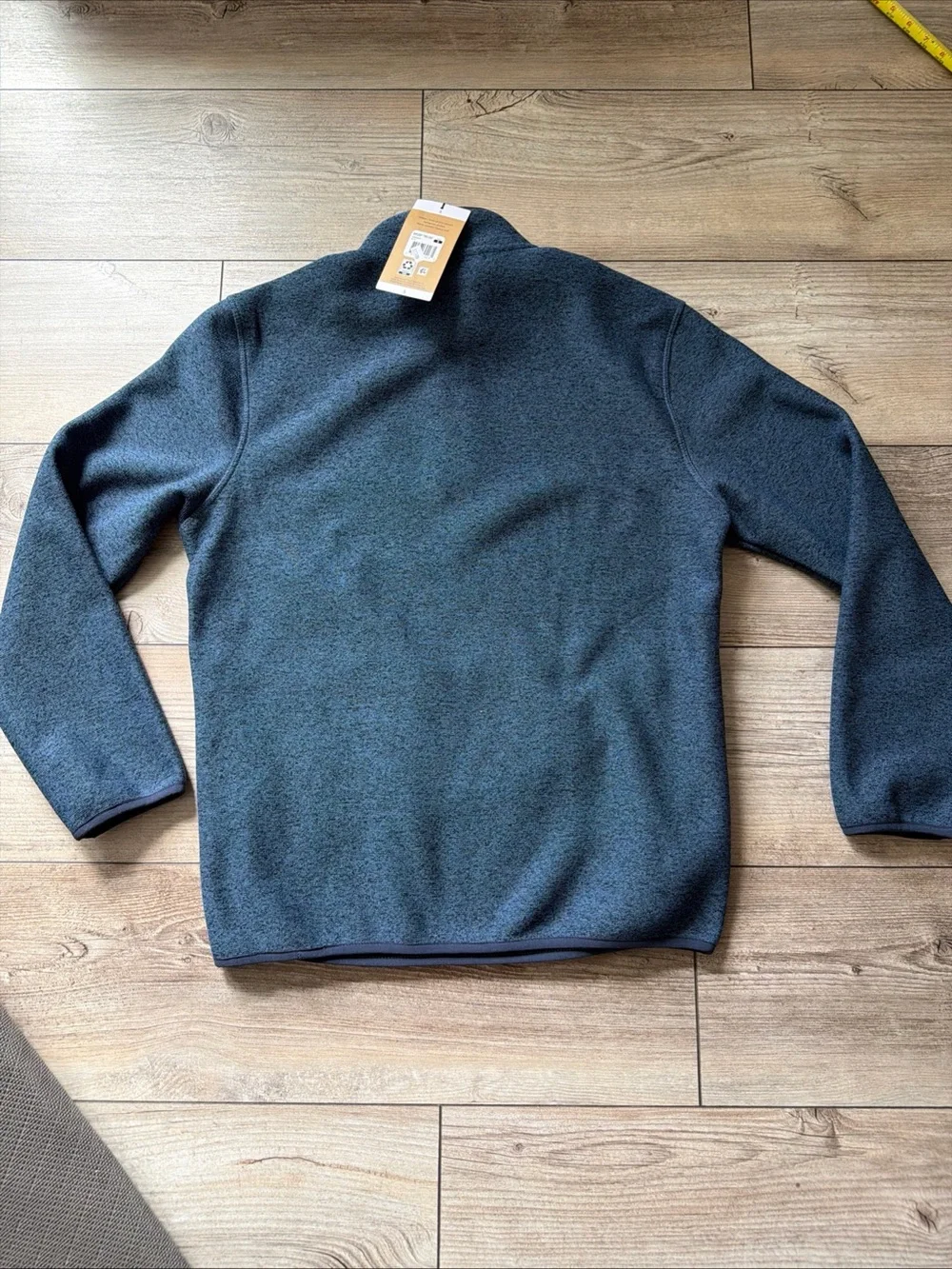Eddie Bauer Men's Size S Heathered Blue Quarter-Snap Sweater Fleece Pullover.